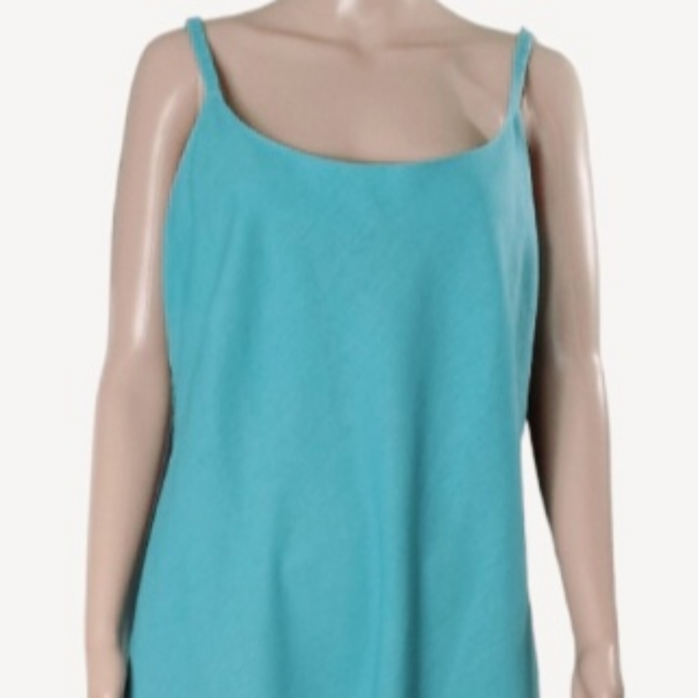 Lennie LYN New York teal blue linen maxie dress size 14 - Picture 7 of 9